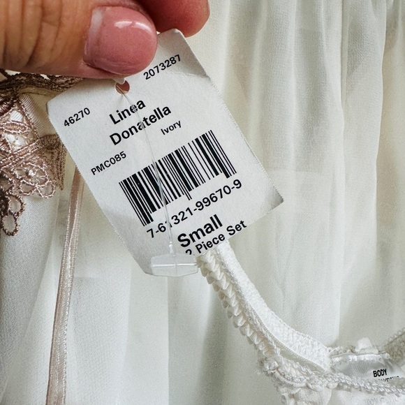 Vintage NWT Linea Donatella Lace-Trim Babydoll 2 piece set Nightgown size S - Picture 8 of 8
